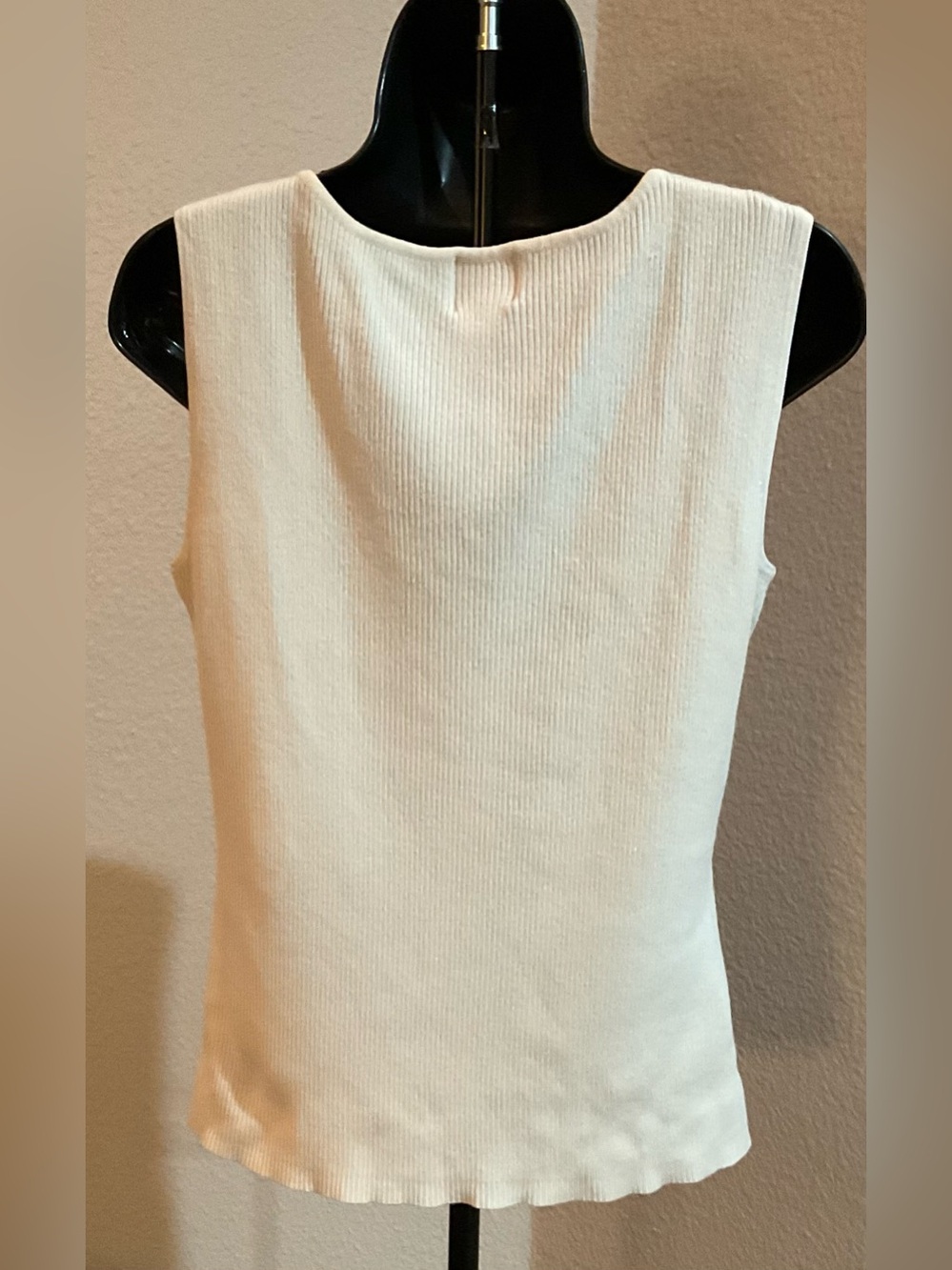Ruby Rd. Cream Jeweled Scoop Neck Tank - Picture 2 of 3